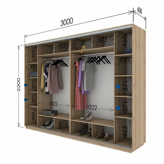 Dulap Cu Uși Culisante, 3 Uși, PAL Melaminat, 300x60x220 cm, Wenge picture - 2