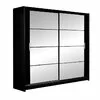 Dulap Dakota cu usi glisante si oglinzi din PAL, 1,60x0,61x2,15 m, negru picture - 1