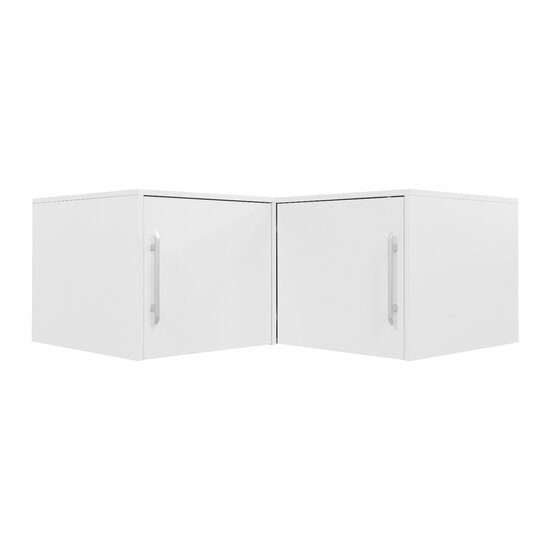 Dulap de colț Bali, design compact pentru optimizarea spațiului, PAL melaminat, 108x57x200 cm, Alb picture - 6