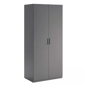 Dulap Dominika cu 2 uși, spațiu interior bine compartimentat, finisaj elegant, culoare gri