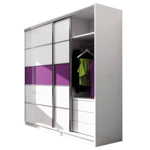 Dulap DUBAJ 226/64/220 cm Alb+Mov