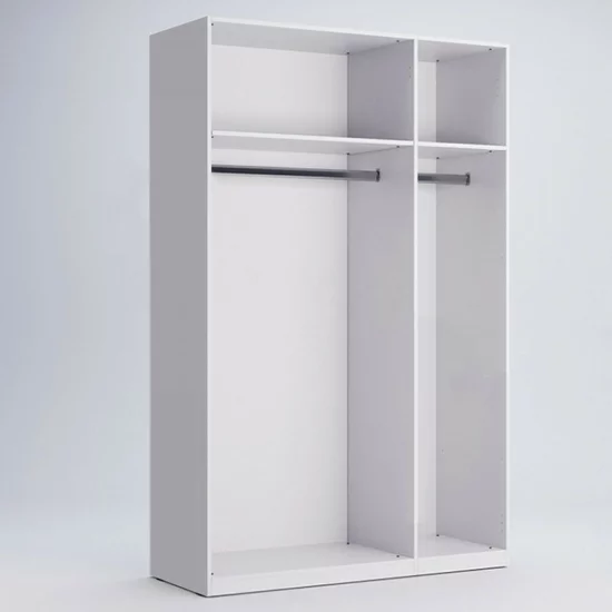 Dulap Family, 3 uși cu oglindă, PAL, 134.4x54.6x210.6 cm, alb picture - 2