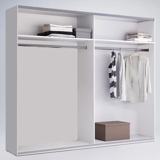 Dulap Family, cu uși culisante, PAL/MDF, 200x61.5x211.5 cm, Alb picture - 2