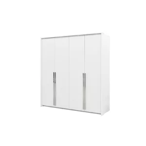 Dulap Genua, compartimentare eficientă, PAL melaminat rezistent și uși glisante, 210x217x65 cm, alb