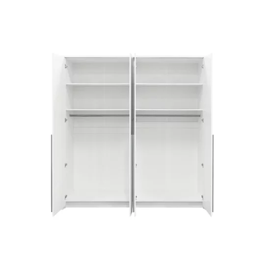 Dulap Genua, compartimentare eficientă, PAL melaminat rezistent și uși glisante, 210x217x65 cm, alb picture - 2