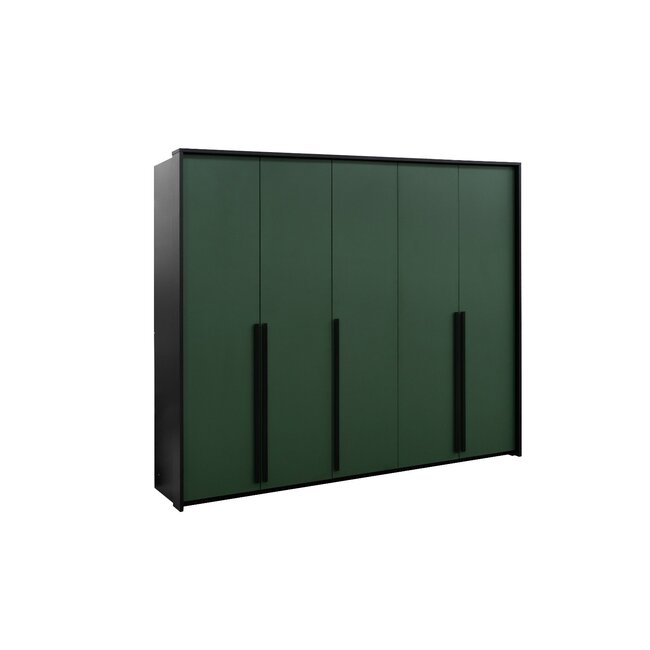 Dulap Genua, design modern și funcțional, PAL melaminat premium, uși glisante cu feronerie Hafele, 255x217x65 cm, verde