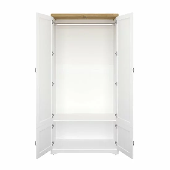 Dulap Haine RIVA SZF 4D, Alb cu Top Natur, 4 Uși, Înălțime 212 cm picture - 2