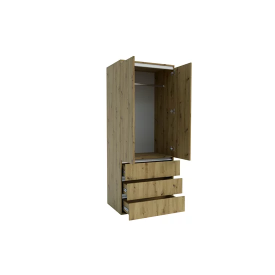 Dulap Idea Artisan, cu bară haine, structură PAL melaminat + MDF, design modern, 80x210x57 cm, personalizabil picture - 2