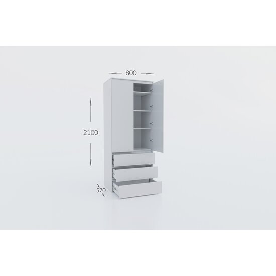 Dulap Idea Artisan, cu polite multiple, structură PAL melaminat + MDF, design modern, 80x210x57 cm, personalizabil picture - 2