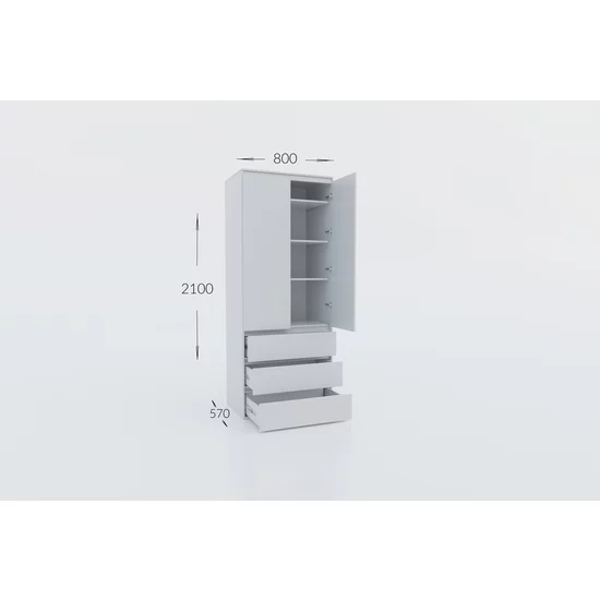 Dulap Idea Artisan, cu polite multiple, structură PAL melaminat + MDF, design modern, 80x210x57 cm, personalizabil picture - 2