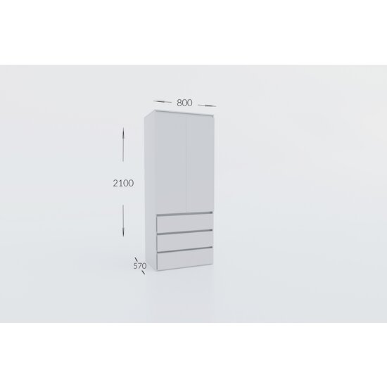 Dulap Idea Artisan, cu polite multiple, structură PAL melaminat + MDF, design modern, 80x210x57 cm, personalizabil picture - 3