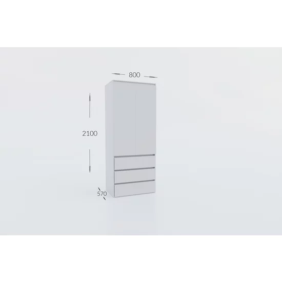 Dulap Idea Artisan, cu polite multiple, structură PAL melaminat + MDF, design modern, 80x210x57 cm, personalizabil picture - 3