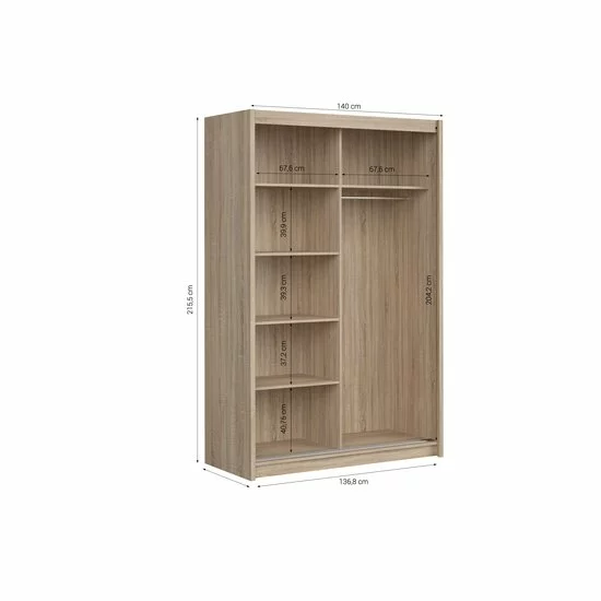 Dulap KARIO cu Uși Glisante – Personalizabil: Dimensiuni, Culoare Sonoma Oak picture - 3