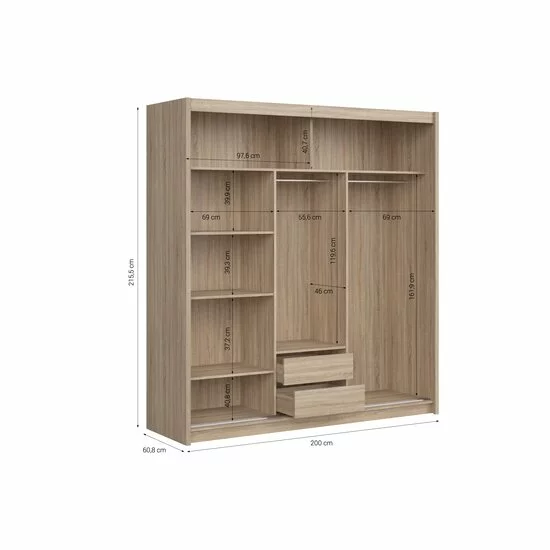 Dulap KARIO cu Uși Glisante – Personalizabil: Dimensiuni, Culoare Sonoma Oak picture - 9