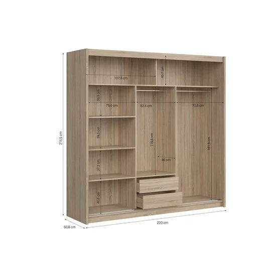 Dulap KARIO cu Uși Glisante – Personalizabil: Dimensiuni, Culoare Sonoma Oak picture - 11