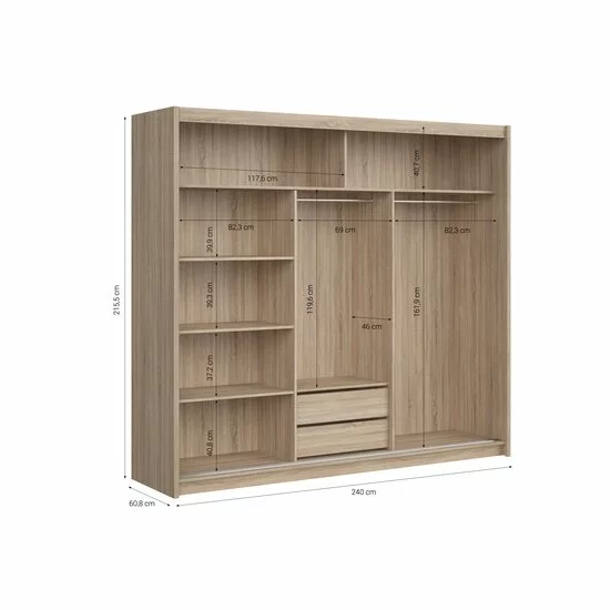 Dulap KARIO cu Uși Glisante – Personalizabil: Dimensiuni, Culoare Sonoma Oak picture - 13