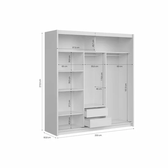 Dulap KARIO cu Uși Glisante – Personalizabil: Dimensiuni, Culoare Nymphaea Alba picture - 10