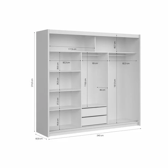 Dulap KARIO cu Uși Glisante – Personalizabil: Dimensiuni, Culoare Nymphaea Alba picture - 14