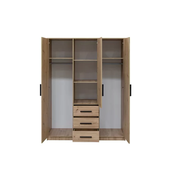 Dulap Kos D3 cu 3 uși, compartimentare practică și design modern, 149x58x200 cm picture - 2