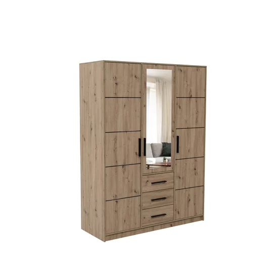 Dulap Kos D3 cu 3 uși, compartimentare practică și design modern, 149x58x200 cm picture - 3