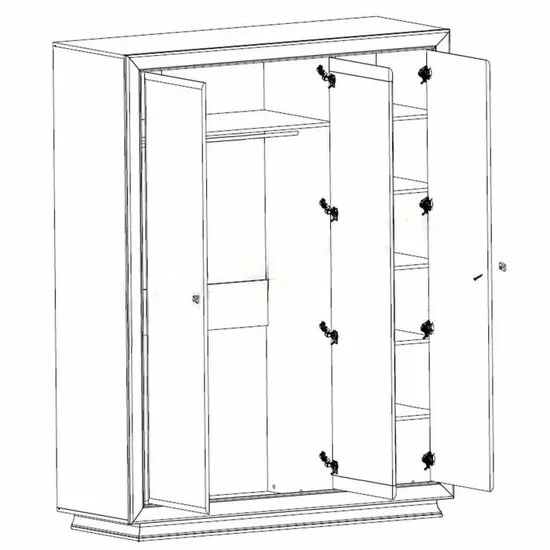 Dulap Largo SZF 3D cu trei usi 166,5x62x214 cm h culoare cashmire picture - 3