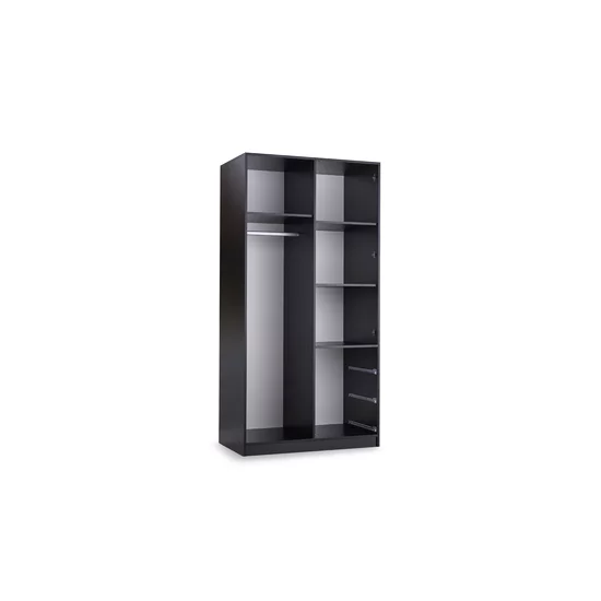 Dulap Lati D2 cu 2 uși, extensie superioară și finisaj elegant, 100x58x200 cm, negru picture - 2