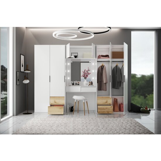 Dulap Latina cu compartimentare spațioasă, PAL melaminat și design elegant, 300x61x217 cm, alb picture - 2