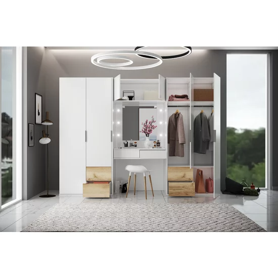 Dulap Latina cu compartimentare spațioasă, PAL melaminat și design elegant, 300x61x217 cm, alb picture - 2