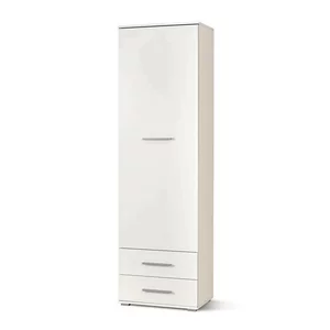 Dulap Lima REG1, compartimentare practică, PAL laminat lucios, 60x40x200 cm, alb