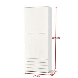 Dulap Lima reg 2 77x40x200 cm Alb picture - 2