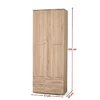 Dulap Lima REG2, spațiu inteligent, PAL laminat, 77x40x200 cm, Sonoma picture - 2