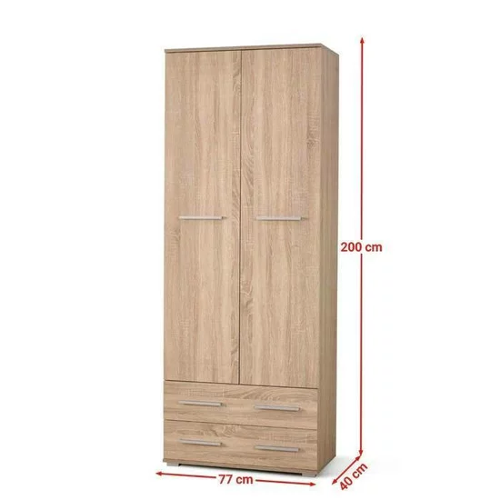 Dulap Lima REG2, spațiu inteligent, PAL laminat, 77x40x200 cm, Sonoma picture - 2