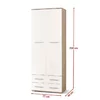 Dulap Lima REG2, design versatil, PAL laminat lucios, 77x40x200 cm, alb-Sonoma picture - 2