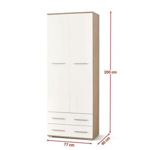 Dulap Lima REG2 77x40x200 cm Alb-Sonoma picture - 2