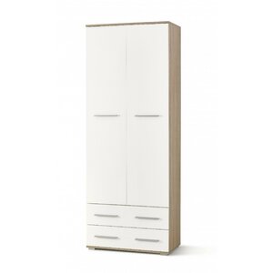 Dulap Lima REG2 77x40x200 cm Alb-Sonoma