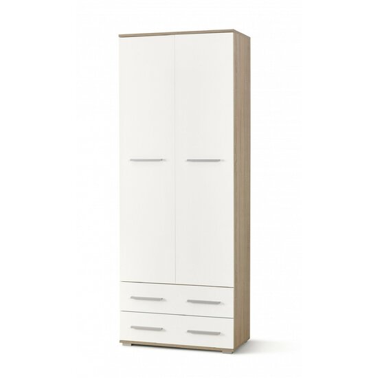 Dulap Lima REG2 77x40x200 cm Alb-Sonoma picture - 1