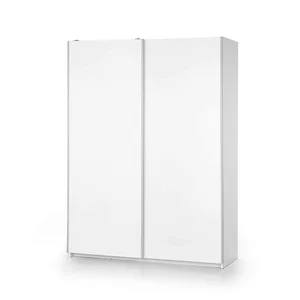 Dulap Lima S1, compartimentare eficientă, PAL laminat lucios, 153x58x205 cm, alb