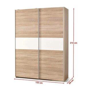 Dulap Lima S1 153x58x205 cm Sonoma-Alb picture - 2