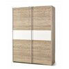 Dulap Lima S1, design modern, PAL laminat lucios, 153x58x205 cm, Sonoma-alb picture - 1