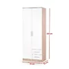 Dulap Lima S2, design versatil, PAL laminat lucios, 80x52x205 cm, alb-Sonoma picture - 2