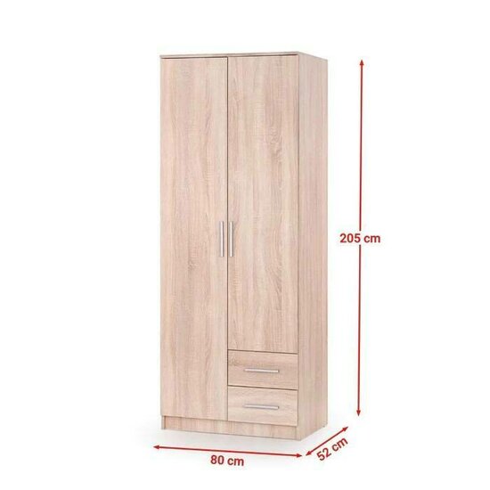 Dulap Lima S2 80x52x205 cm Sonoma picture - 2
