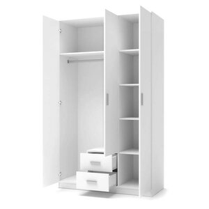 Dulap Lima S3 120x52x205 cm Alb picture - 3
