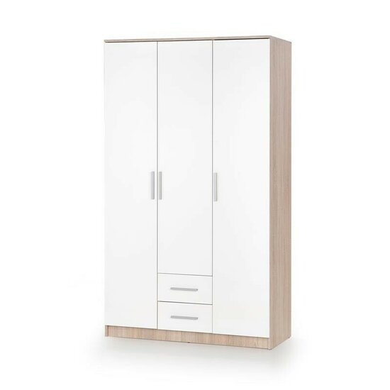 Dulap Lima S3 120x52x205 cm Alb-Sonoma picture - 1