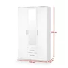 Dulap Lima S3 cu oglindă, design modern, PAL laminat lucios, 120x52x205 cm, alb picture - 2