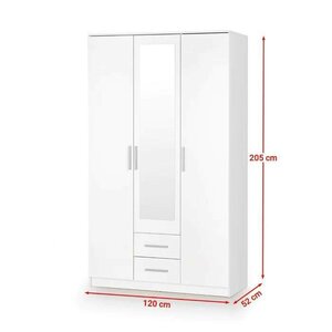 Dulap Lima S3 Cu Oglinda 120x52x205 cm Alb picture - 2
