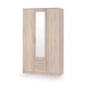 Dulap Lima S3 cu oglindă, finisaj elegant, PAL laminat, 120x52x205 cm, Sonoma