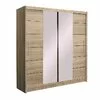 Dulap Lizbona 2 dulap cu usi culisante din pal melaminat cu feronerie de calitate și compartimentare practică, 203x61x215 cm, Sonoma picture - 1