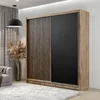 Dulap London fara oglindă, 2 uși glisante, PAL melaminat, 203x60x215 cm, negru picture - 1