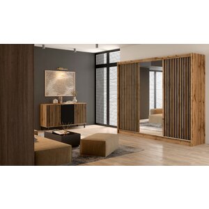 Dulap London 250x60x215 cm Negru
