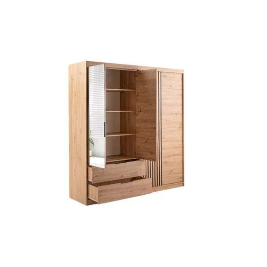 Dulap Majorka, design elegant și spațios, PAL melaminat, 213x203x60 cm, Stejar picture - 3